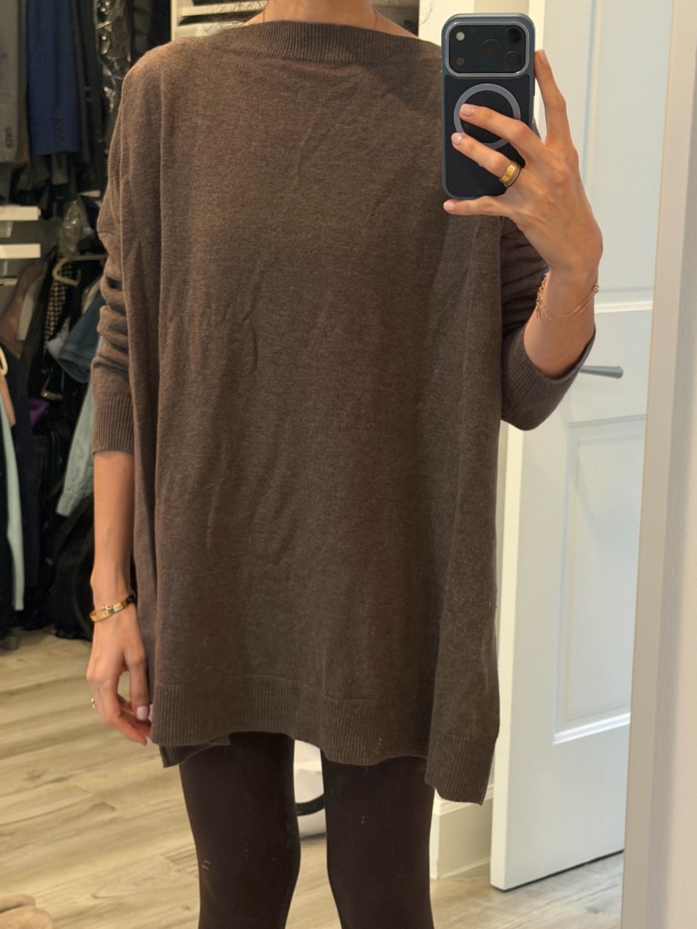 Vince Chocolate Brown boatneck oversized  Sweater, large